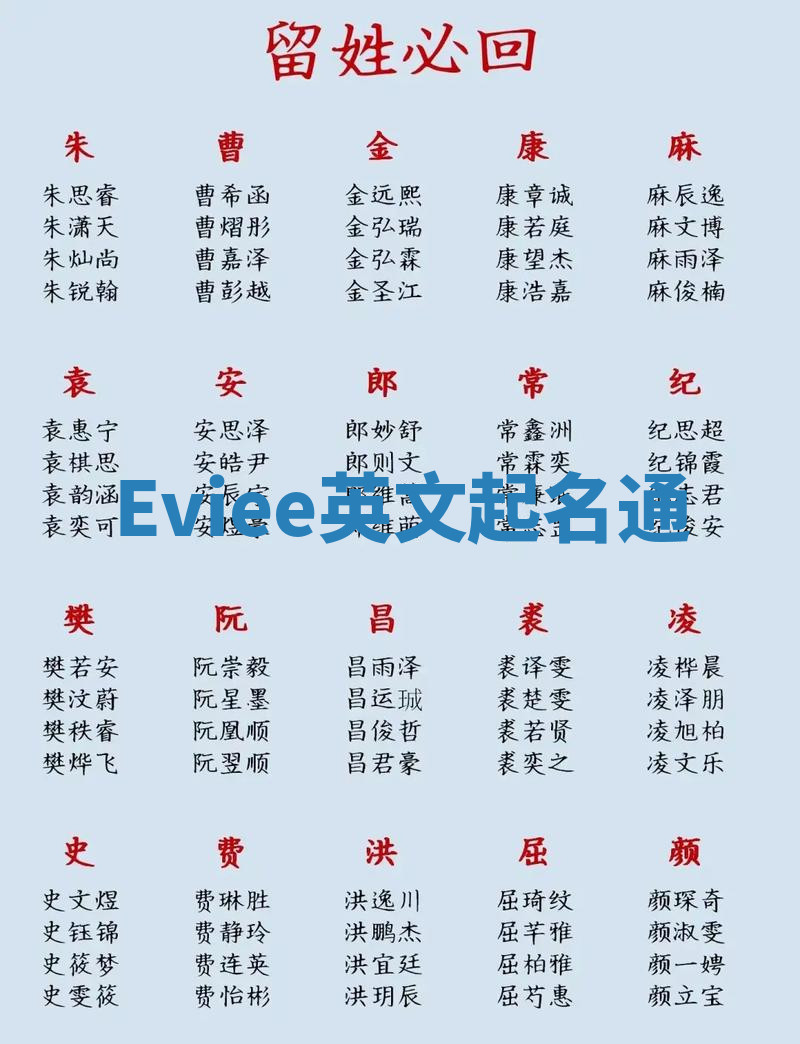 Eviee英文起名通 Eviee英文起名通