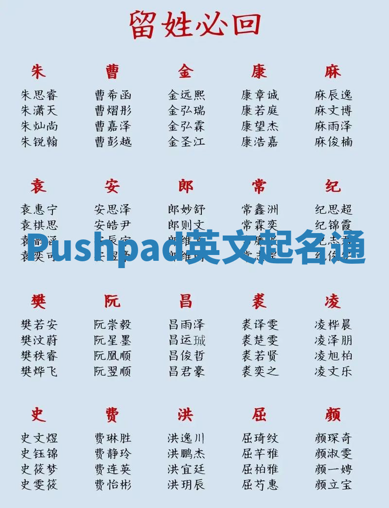 Pushpad英文起名通