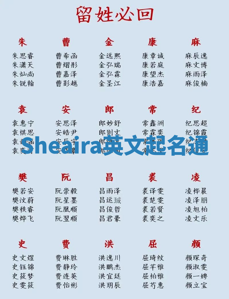 Sheaira英文起名通
