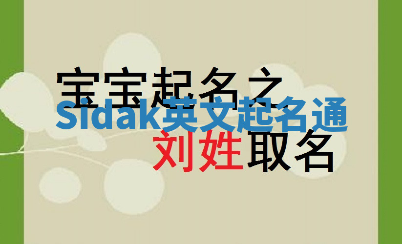 Sidak英文起名通 Sidak英文起名通