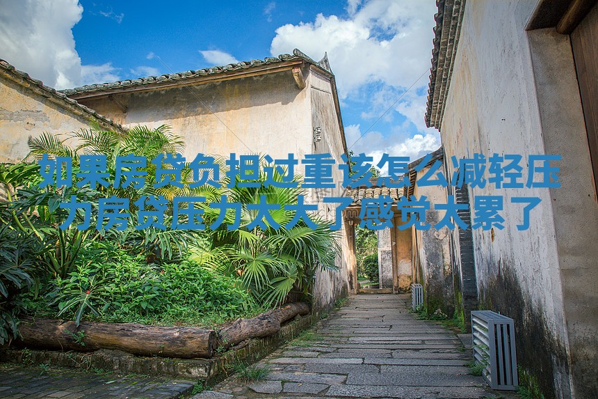 如果房贷负担过重该怎么减轻压力_房贷压力太大了感觉太累了